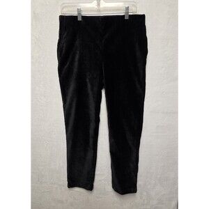 Hilary Radley Women's High Rise Velvet Pant  Black Size Medium Pull on Gothic